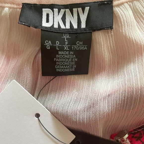 DKNY Women's Ruffled Cap Sleeve Top sz L - Picture 5 of 14